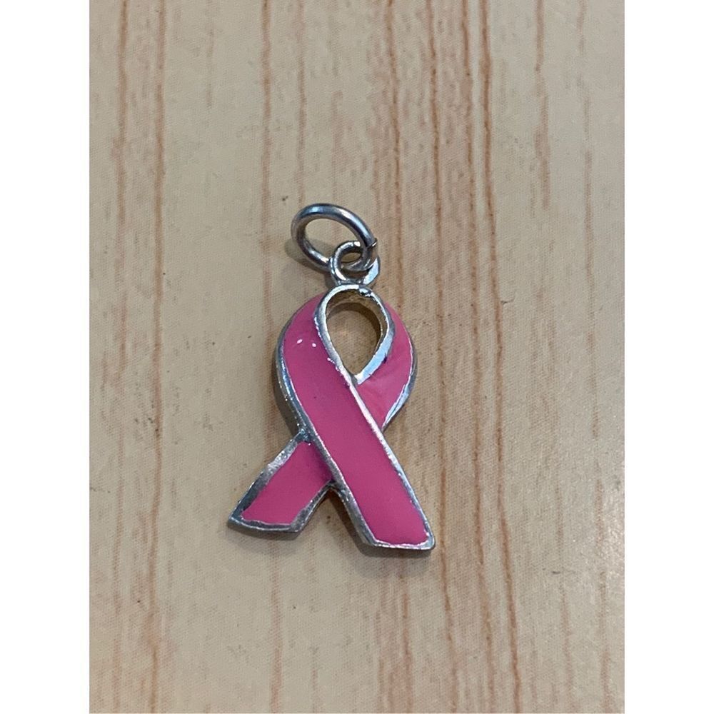 .925 Pink Ribbon Sterling Silver Jewelry Charm #breast cancer